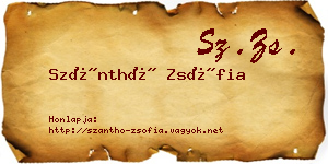 Szánthó Zsófia névjegykártya