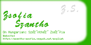 zsofia szantho business card